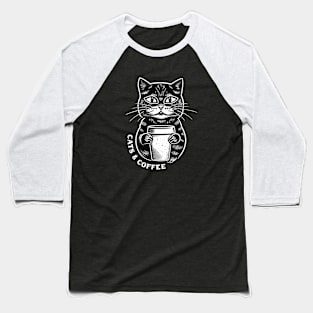 Cats and coffee aesthetic Baseball T-Shirt